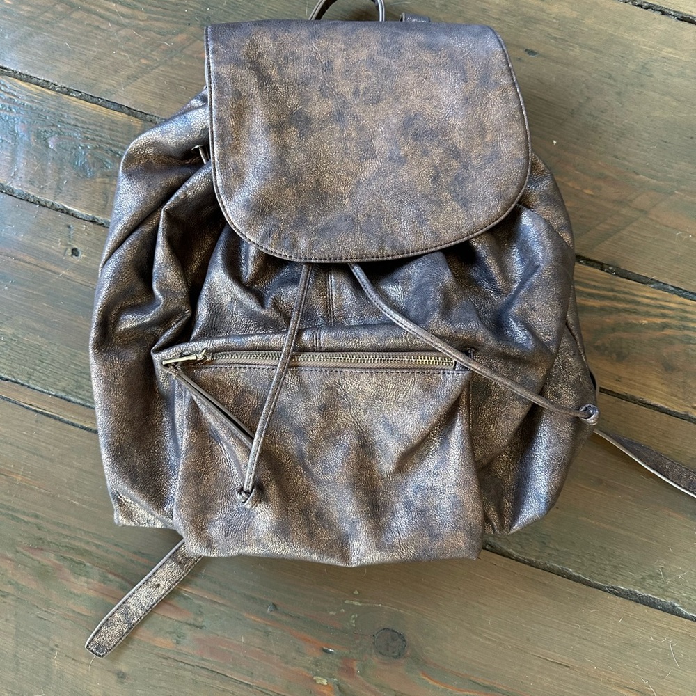 Steve Madden Metallic Brown Backpack